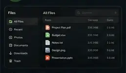 CAMIDAX Files interface showing folders and file details