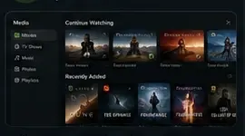 CAMIDAX media library showing movies and shows